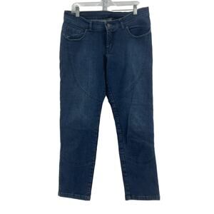 AGVSPORT Women's Blue Stretch Straight Leg Denim Jeans Size 8 Short